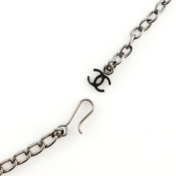 CHANEL Black Logo Necklace